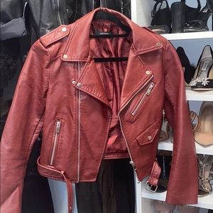 Red leather jacket